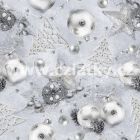 PO TREND SILVER XMAS H231 6 GRIS (digi, ozdoby na stromeek)